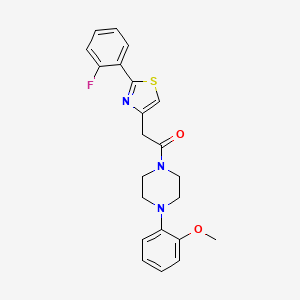 2-[2-(2-Fluorophenyl)-1,3-thiazol-4-yl]-1-[4-(2-methoxyphenyl)piperazin-1-yl]ethanone