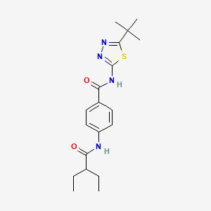 molecular formula C19H26N4O2S B11161521 N-(5-tert-butyl-1,3,4-thiadiazol-2-yl)-4-[(2-ethylbutanoyl)amino]benzamide 