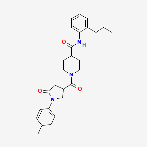 N-[2-(butan-2-yl)phenyl]-1-{[1-(4-methylphenyl)-5-oxopyrrolidin-3-yl]carbonyl}piperidine-4-carboxamide