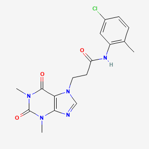 molecular formula C17H18ClN5O3 B11161574 N-(5-chloro-2-methylphenyl)-3-(1,3-dimethyl-2,6-dioxo-1,2,3,6-tetrahydro-7H-purin-7-yl)propanamide 