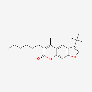 molecular formula C22H28O3 B11161578 3-tert-butyl-6-hexyl-5-methyl-7H-furo[3,2-g]chromen-7-one 