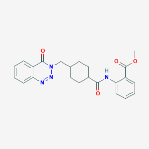 molecular formula C23H24N4O4 B11161579 methyl 2-[({trans-4-[(4-oxo-1,2,3-benzotriazin-3(4H)-yl)methyl]cyclohexyl}carbonyl)amino]benzoate 