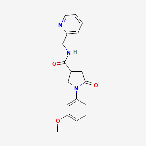 molecular formula C18H19N3O3 B11161603 1-(3-methoxyphenyl)-5-oxo-N-(pyridin-2-ylmethyl)pyrrolidine-3-carboxamide 