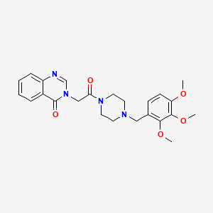 molecular formula C24H28N4O5 B11161610 3-{2-oxo-2-[4-(2,3,4-trimethoxybenzyl)piperazino]ethyl}-4(3H)-quinazolinone 