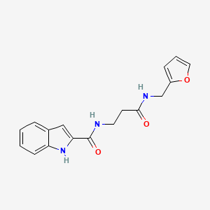 molecular formula C17H17N3O3 B11161620 N-{3-[(furan-2-ylmethyl)amino]-3-oxopropyl}-1H-indole-2-carboxamide 