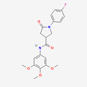 molecular formula C20H21FN2O5 B11161632 1-(4-fluorophenyl)-5-oxo-N-(3,4,5-trimethoxyphenyl)pyrrolidine-3-carboxamide 