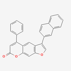 molecular formula C27H16O3 B11161654 3-(naphthalen-2-yl)-5-phenyl-7H-furo[3,2-g]chromen-7-one 