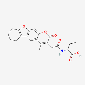 2-{[(4-methyl-2-oxo-6,7,8,9-tetrahydro-2H-[1]benzofuro[3,2-g]chromen-3-yl)acetyl]amino}butanoic acid