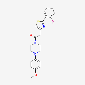 2-[2-(2-Fluorophenyl)-1,3-thiazol-4-yl]-1-[4-(4-methoxyphenyl)piperazin-1-yl]ethanone