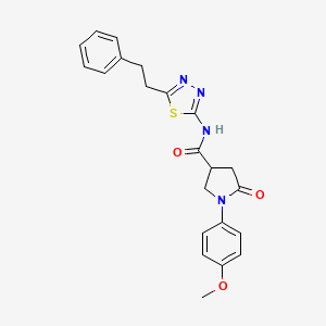 1-(4-methoxyphenyl)-5-oxo-N-[5-(2-phenylethyl)-1,3,4-thiadiazol-2-yl]pyrrolidine-3-carboxamide