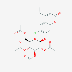 molecular formula C25H27ClO12 B11161699 6-chloro-4-ethyl-2-oxo-2H-chromen-7-yl 2,3,4,6-tetra-O-acetyl-beta-D-glucopyranoside 