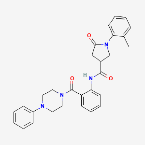 molecular formula C29H30N4O3 B11161717 1-(2-methylphenyl)-5-oxo-N-{2-[(4-phenylpiperazin-1-yl)carbonyl]phenyl}pyrrolidine-3-carboxamide 