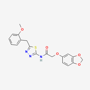 molecular formula C19H17N3O5S B11161736 2-(1,3-benzodioxol-5-yloxy)-N-[5-(2-methoxybenzyl)-1,3,4-thiadiazol-2-yl]acetamide 