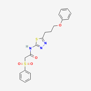 N-[5-(3-phenoxypropyl)-1,3,4-thiadiazol-2-yl]-2-(phenylsulfonyl)acetamide