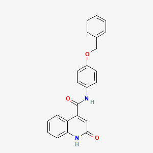 molecular formula C23H18N2O3 B11161762 N-[4-(benzyloxy)phenyl]-2-hydroxyquinoline-4-carboxamide 