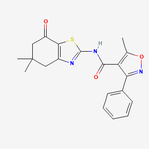 N-(5,5-dimethyl-7-oxo-4,5,6,7-tetrahydro-1,3-benzothiazol-2-yl)-5-methyl-3-phenyl-1,2-oxazole-4-carboxamide