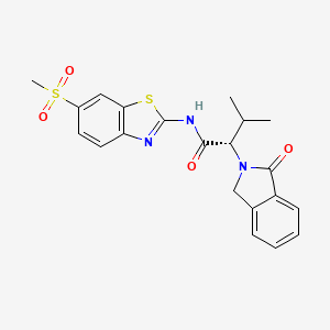 (2S)-3-methyl-N-[6-(methylsulfonyl)-1,3-benzothiazol-2-yl]-2-(1-oxo-1,3-dihydro-2H-isoindol-2-yl)butanamide