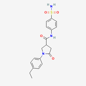 molecular formula C19H21N3O4S B11161812 1-(4-ethylphenyl)-5-oxo-N-(4-sulfamoylphenyl)pyrrolidine-3-carboxamide 