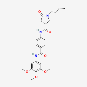 molecular formula C25H31N3O6 B11161817 1-butyl-5-oxo-N-{4-[(3,4,5-trimethoxyphenyl)carbamoyl]phenyl}pyrrolidine-3-carboxamide 