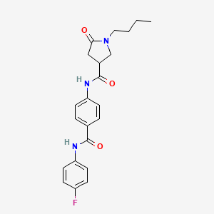 1-butyl-N-{4-[(4-fluorophenyl)carbamoyl]phenyl}-5-oxopyrrolidine-3-carboxamide