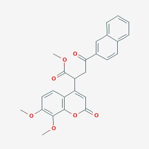 molecular formula C26H22O7 B11161832 methyl 2-(7,8-dimethoxy-2-oxo-2H-chromen-4-yl)-4-(2-naphthyl)-4-oxobutanoate 