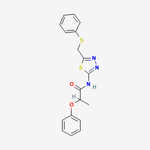 2-phenoxy-N-{5-[(phenylsulfanyl)methyl]-1,3,4-thiadiazol-2-yl}propanamide