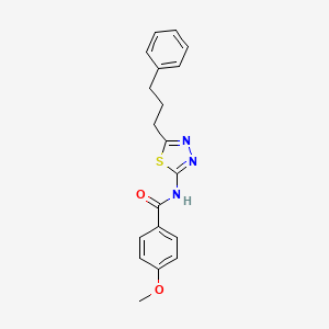 molecular formula C19H19N3O2S B11161837 4-methoxy-N-[5-(3-phenylpropyl)-1,3,4-thiadiazol-2-yl]benzamide 