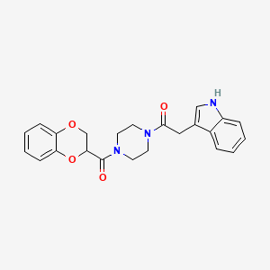 1-[4-(2,3-dihydro-1,4-benzodioxin-2-ylcarbonyl)piperazino]-2-(1H-indol-3-yl)-1-ethanone