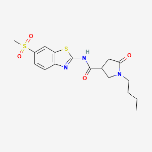 1-butyl-N-[6-(methylsulfonyl)-1,3-benzothiazol-2-yl]-5-oxopyrrolidine-3-carboxamide