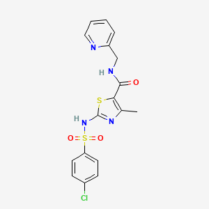 2-{[(4-chlorophenyl)sulfonyl]amino}-4-methyl-N-(pyridin-2-ylmethyl)-1,3-thiazole-5-carboxamide