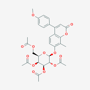 4-(4-methoxyphenyl)-8-methyl-2-oxo-2H-chromen-7-yl 2,3,4,6-tetra-O-acetyl-beta-D-galactopyranoside