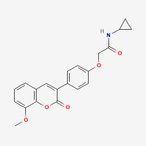 molecular formula C21H19NO5 B11161936 N-cyclopropyl-2-[4-(8-methoxy-2-oxo-2H-chromen-3-yl)phenoxy]acetamide 