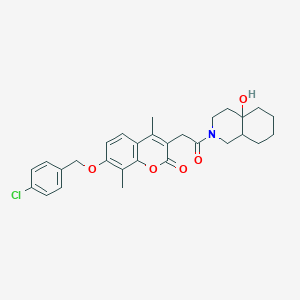 7-[(4-chlorobenzyl)oxy]-3-[2-(4a-hydroxyoctahydroisoquinolin-2(1H)-yl)-2-oxoethyl]-4,8-dimethyl-2H-chromen-2-one