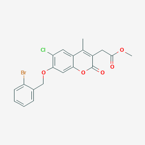 molecular formula C20H16BrClO5 B11161961 methyl {7-[(2-bromobenzyl)oxy]-6-chloro-4-methyl-2-oxo-2H-chromen-3-yl}acetate 