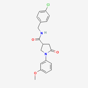 molecular formula C19H19ClN2O3 B11161964 N-(4-chlorobenzyl)-1-(3-methoxyphenyl)-5-oxopyrrolidine-3-carboxamide 