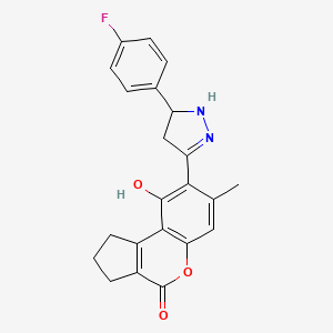 8-[5-(4-fluorophenyl)-4,5-dihydro-1H-pyrazol-3-yl]-9-hydroxy-7-methyl-2,3-dihydrocyclopenta[c]chromen-4(1H)-one