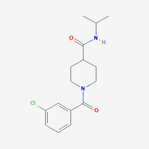 molecular formula C16H21ClN2O2 B11161977 1-[(3-chlorophenyl)carbonyl]-N-(propan-2-yl)piperidine-4-carboxamide 