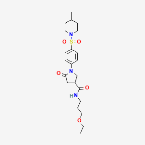 N-(3-ethoxypropyl)-1-{4-[(4-methylpiperidin-1-yl)sulfonyl]phenyl}-5-oxopyrrolidine-3-carboxamide