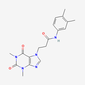 3-(1,3-dimethyl-2,6-dioxo-1,2,3,6-tetrahydro-7H-purin-7-yl)-N-(3,4-dimethylphenyl)propanamide