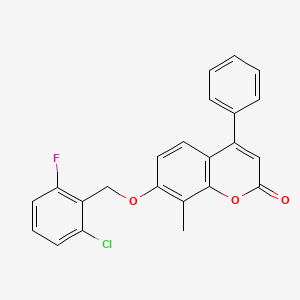 7-[(2-chloro-6-fluorophenyl)methoxy]-8-methyl-4-phenyl-2H-chromen-2-one