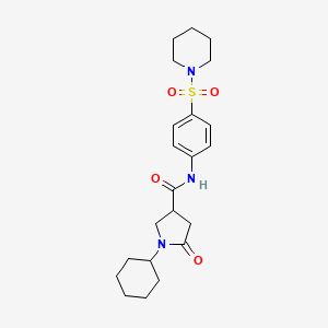 1-cyclohexyl-5-oxo-N-[4-(piperidin-1-ylsulfonyl)phenyl]pyrrolidine-3-carboxamide