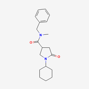 molecular formula C19H26N2O2 B11162037 N-benzyl-1-cyclohexyl-N-methyl-5-oxopyrrolidine-3-carboxamide 