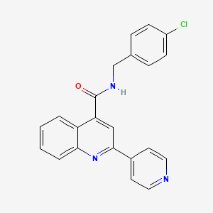 molecular formula C22H16ClN3O B11162049 N-(4-chlorobenzyl)-2-(4-pyridyl)-4-quinolinecarboxamide 