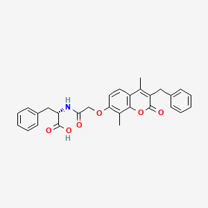 molecular formula C29H27NO6 B11162059 (2S)-2-[[2-(3-benzyl-4,8-dimethyl-2-oxochromen-7-yl)oxyacetyl]amino]-3-phenylpropanoic acid 