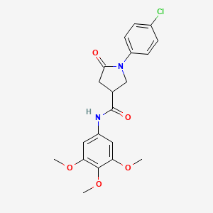 molecular formula C20H21ClN2O5 B11162064 1-(4-chlorophenyl)-5-oxo-N-(3,4,5-trimethoxyphenyl)pyrrolidine-3-carboxamide 