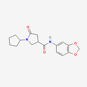 N-(1,3-benzodioxol-5-yl)-1-cyclopentyl-5-oxopyrrolidine-3-carboxamide