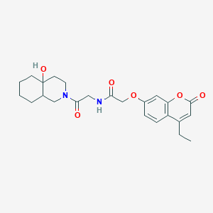 2-[(4-ethyl-2-oxo-2H-chromen-7-yl)oxy]-N-[2-(4a-hydroxyoctahydroisoquinolin-2(1H)-yl)-2-oxoethyl]acetamide