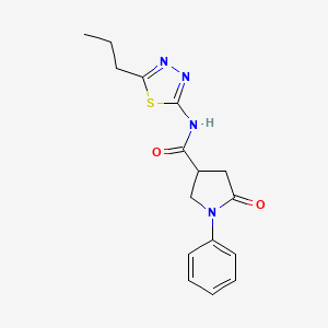 5-oxo-1-phenyl-N-(5-propyl-1,3,4-thiadiazol-2-yl)pyrrolidine-3-carboxamide