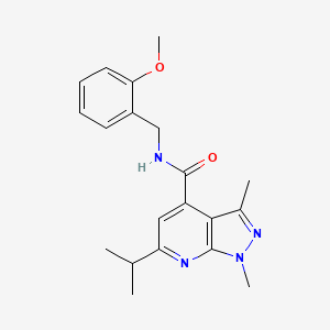 molecular formula C20H24N4O2 B11162117 6-isopropyl-N~4~-(2-methoxybenzyl)-1,3-dimethyl-1H-pyrazolo[3,4-b]pyridine-4-carboxamide 