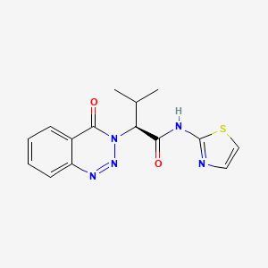 molecular formula C15H15N5O2S B11162121 (2S)-3-methyl-2-(4-oxo-1,2,3-benzotriazin-3(4H)-yl)-N-(1,3-thiazol-2-yl)butanamide 